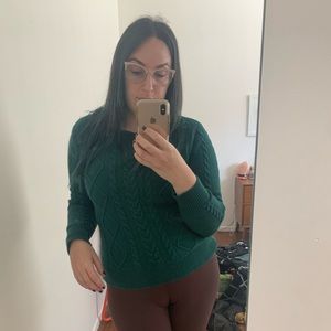 Pendleton Forest Green Cable Knit Sweater